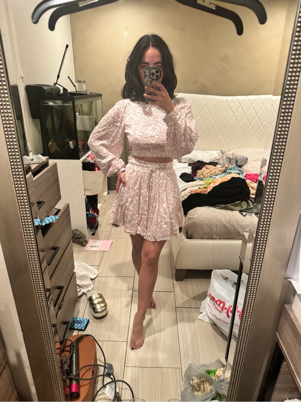 Sky To Moon Floral Pink Two Piece Set